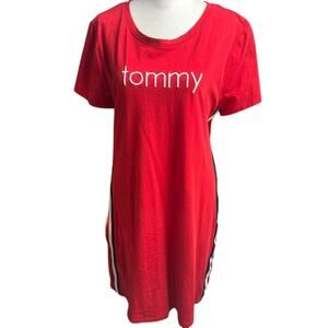 Tommy Hilfiger Red Logo T-Shirt Dress Women’s Large Athleisure